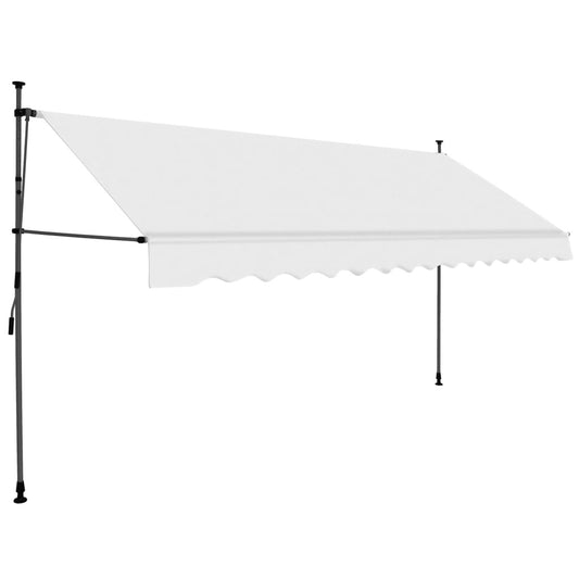 vidaXL Manual Retractable Awning with LED 137.8" Cream