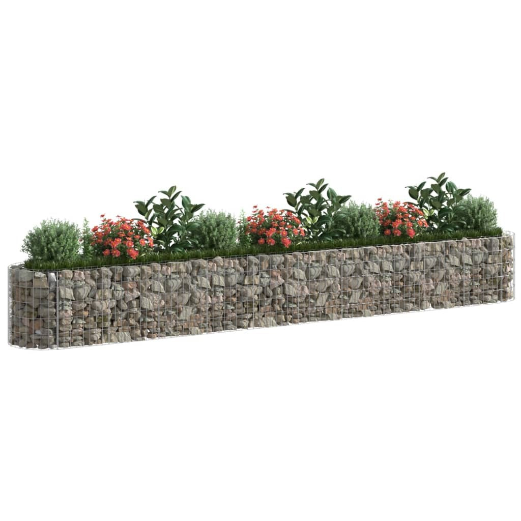 vidaXL Gabion Raised Bed Galvanized Iron 157.5"x19.7"x19.7"