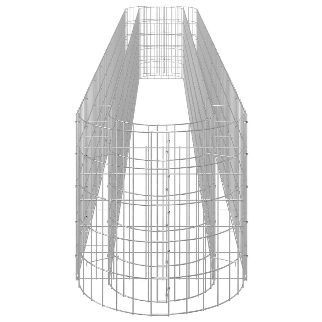 vidaXL Gabion Raised Bed Galvanized Iron 157.5"x19.7"x19.7"