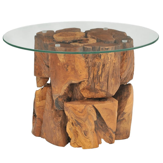 vidaXL Coffee Table Solid Teak Driftwood 23.6"