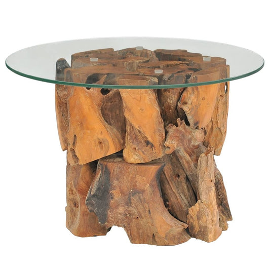 vidaXL Coffee Table Solid Teak Driftwood 23.6"