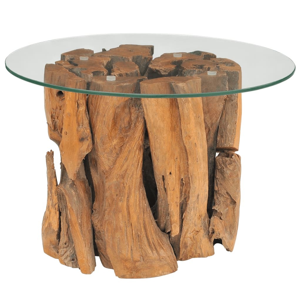 vidaXL Coffee Table Solid Teak Driftwood 23.6"