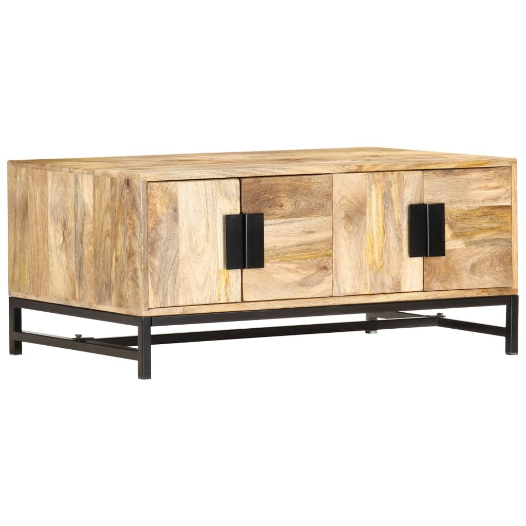 vidaXL Coffee Table 35.4"x21.7"x15.7" Solid Mango Wood