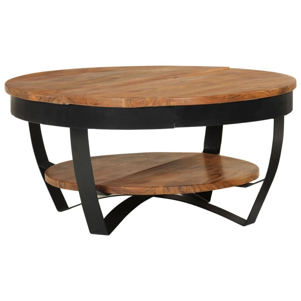 vidaXL Coffee Table 25.6"x25.6"x12.6" Solid Acacia Wood