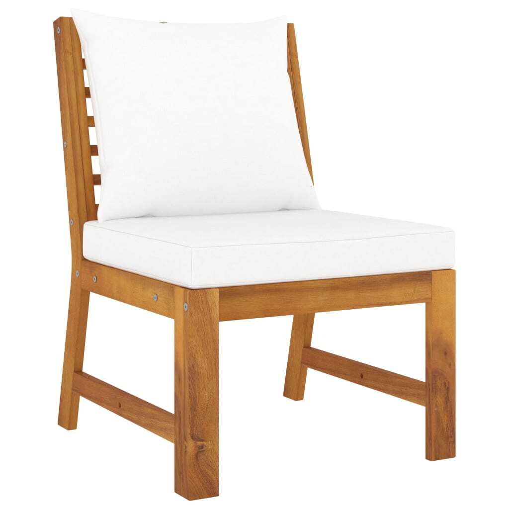 vidaXL 9 Piece Patio Lounge Set with Cushion Cream Solid Acacia Wood