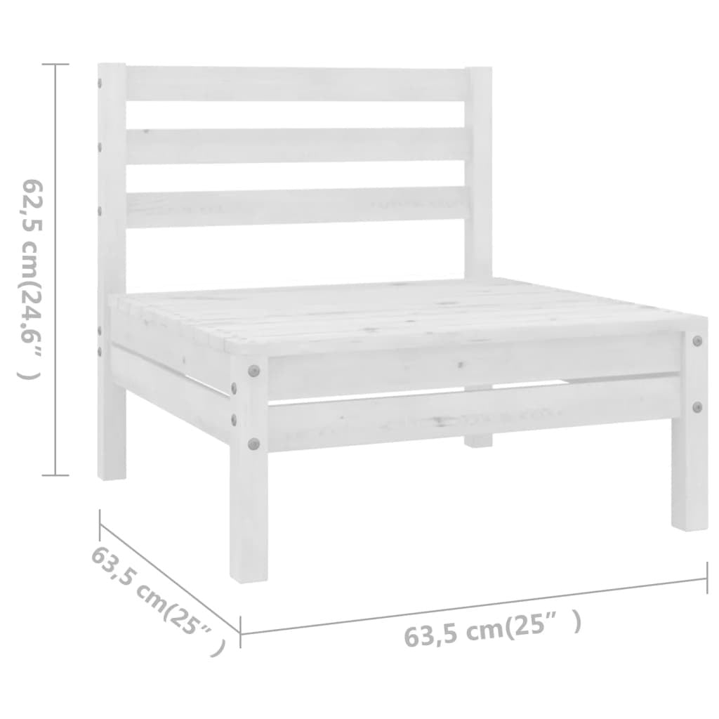 vidaXL 6 Piece Patio Lounge Set Solid Pinewood White