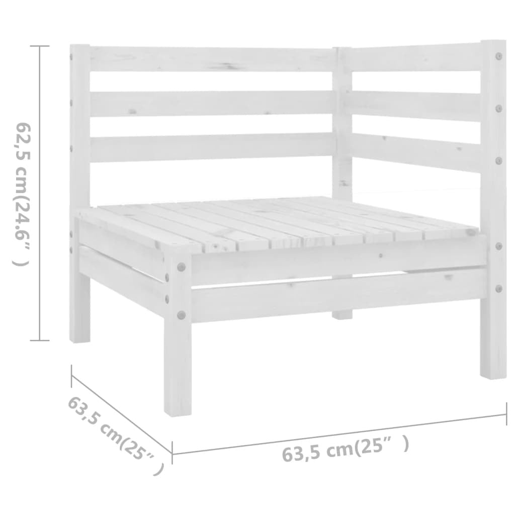 vidaXL 6 Piece Patio Lounge Set Solid Pinewood White