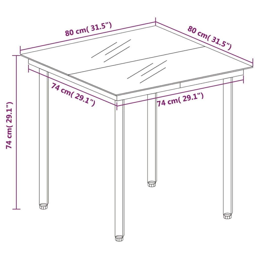 vidaXL 3 Piece Patio Dining Set Light Gray