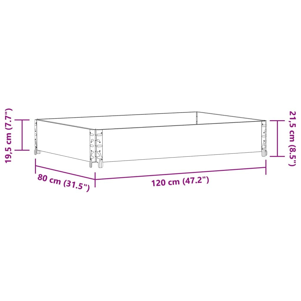 vidaXL Garden Planter 47.2"x31.5" Solid Pine Wood