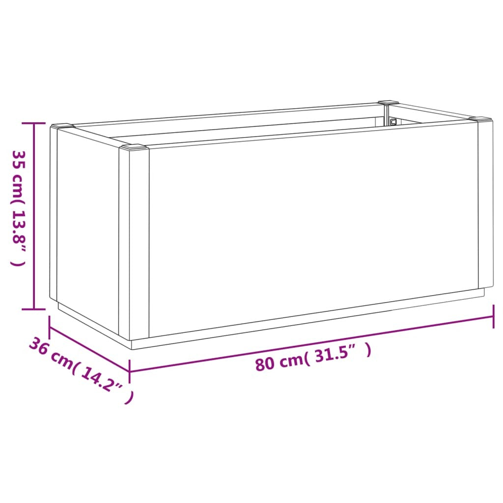 vidaXL Garden Planter Light Brown 31.5"x14.2"x13.8" PP