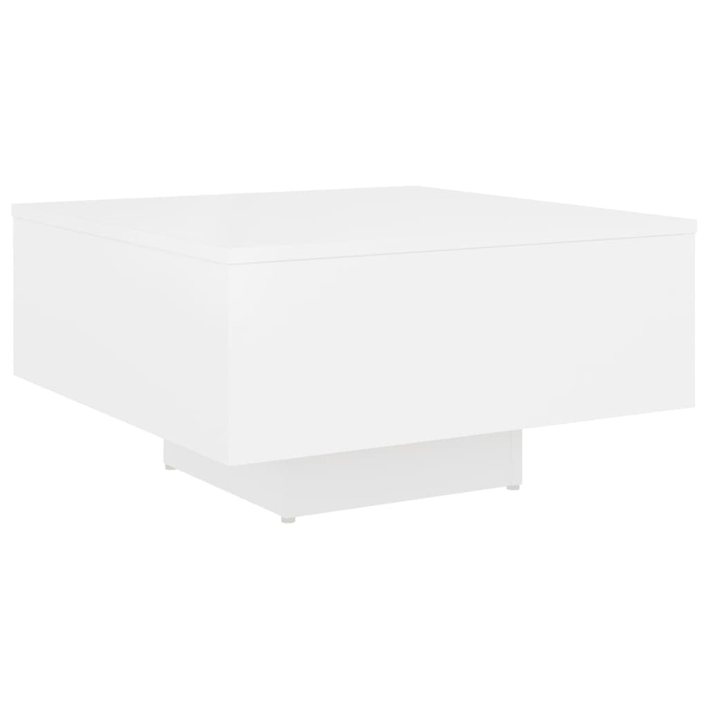 vidaXL Coffee Table White 23.6"x23.6"x12.4" Engineered Wood