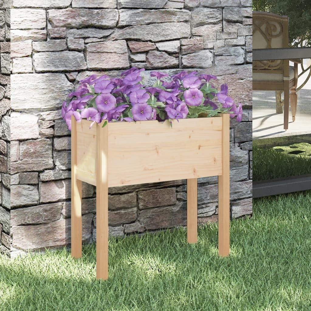 vidaXL Garden Planter 27.6"x12.2"x27.6" Solid Wood Pine