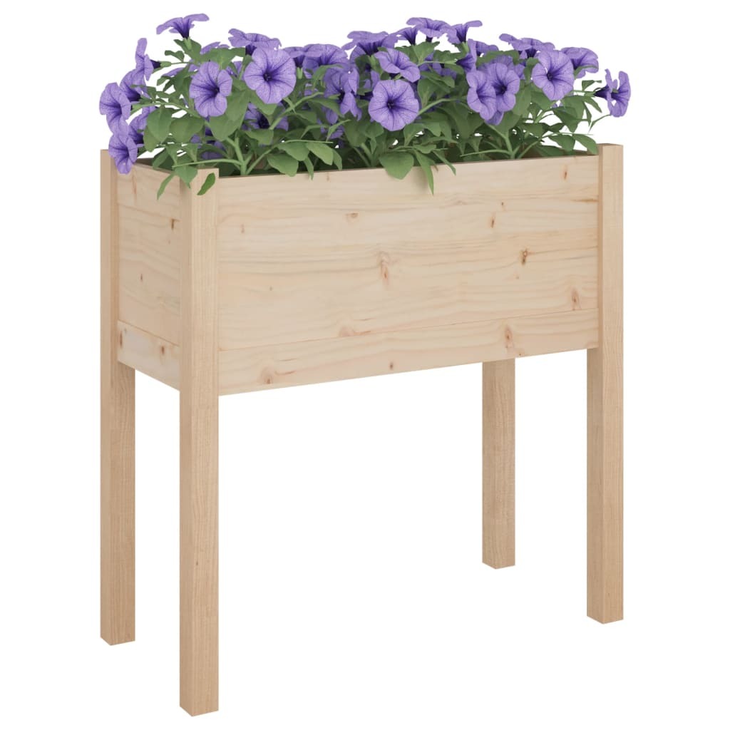 vidaXL Garden Planter 27.6"x12.2"x27.6" Solid Wood Pine