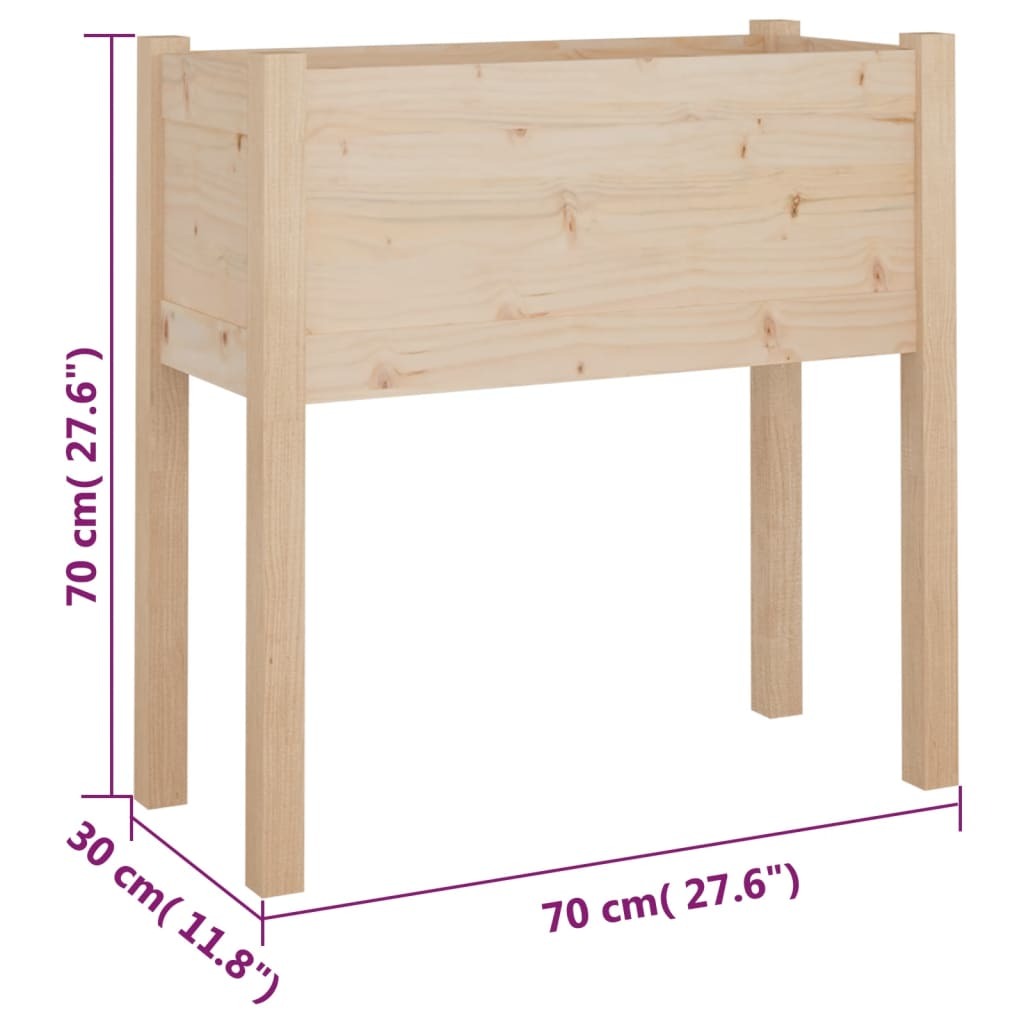 vidaXL Garden Planter 27.6"x12.2"x27.6" Solid Wood Pine