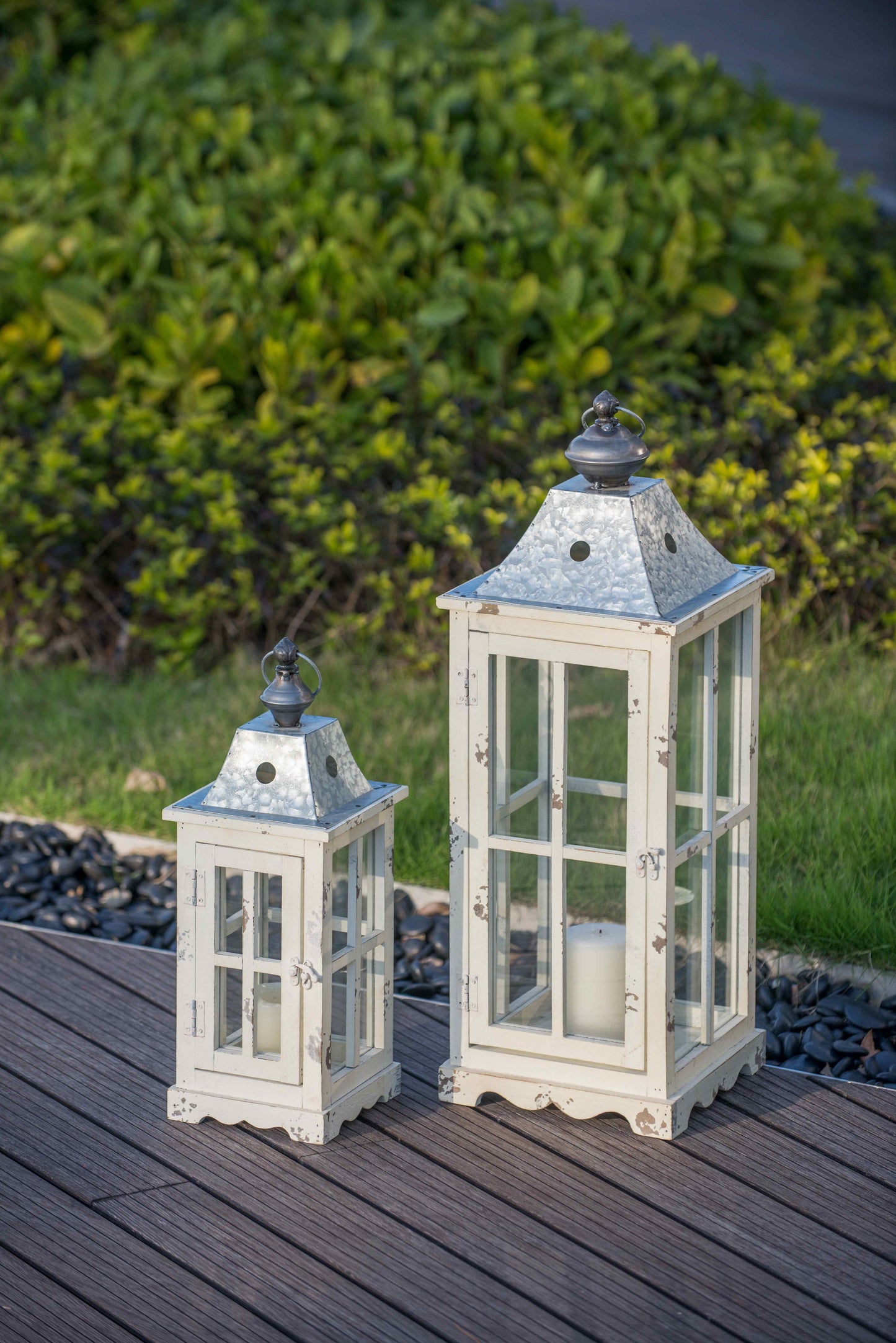 Wooden Candle Lantern Decorative, Hurricane Lantern Holder Decor for Indoor Outdoor, Home Garden Wedding