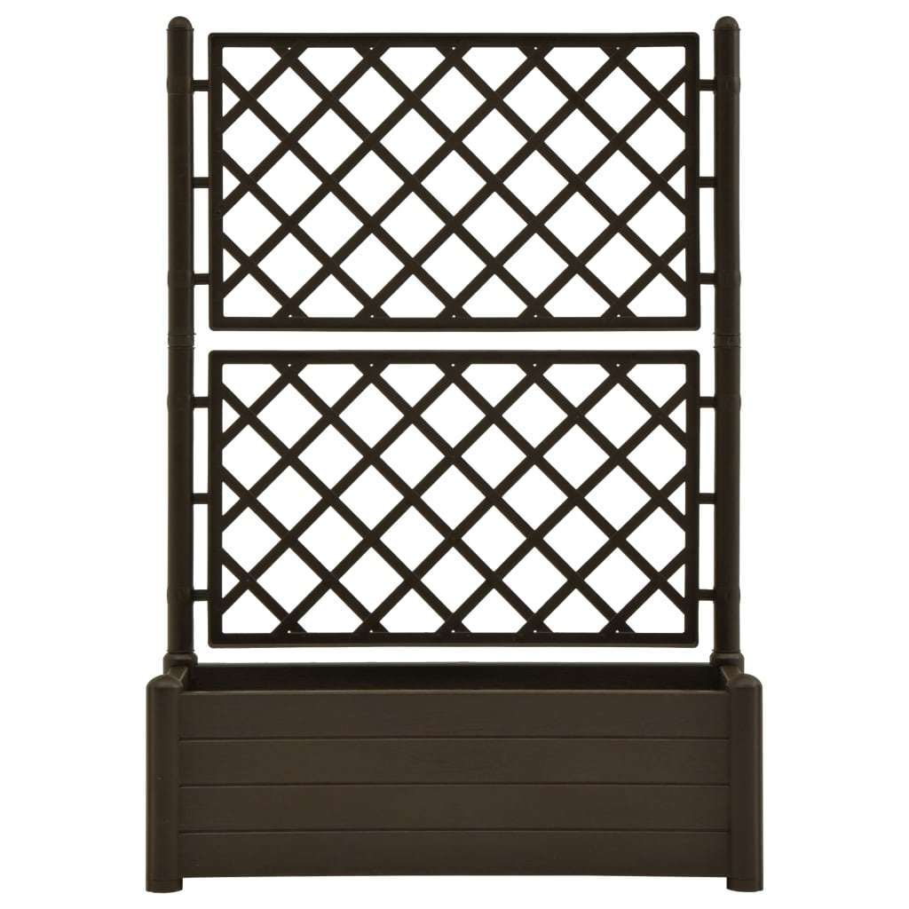 Garden Planter with Trellis 39.4"x16.9"x55.9" PP Mocha