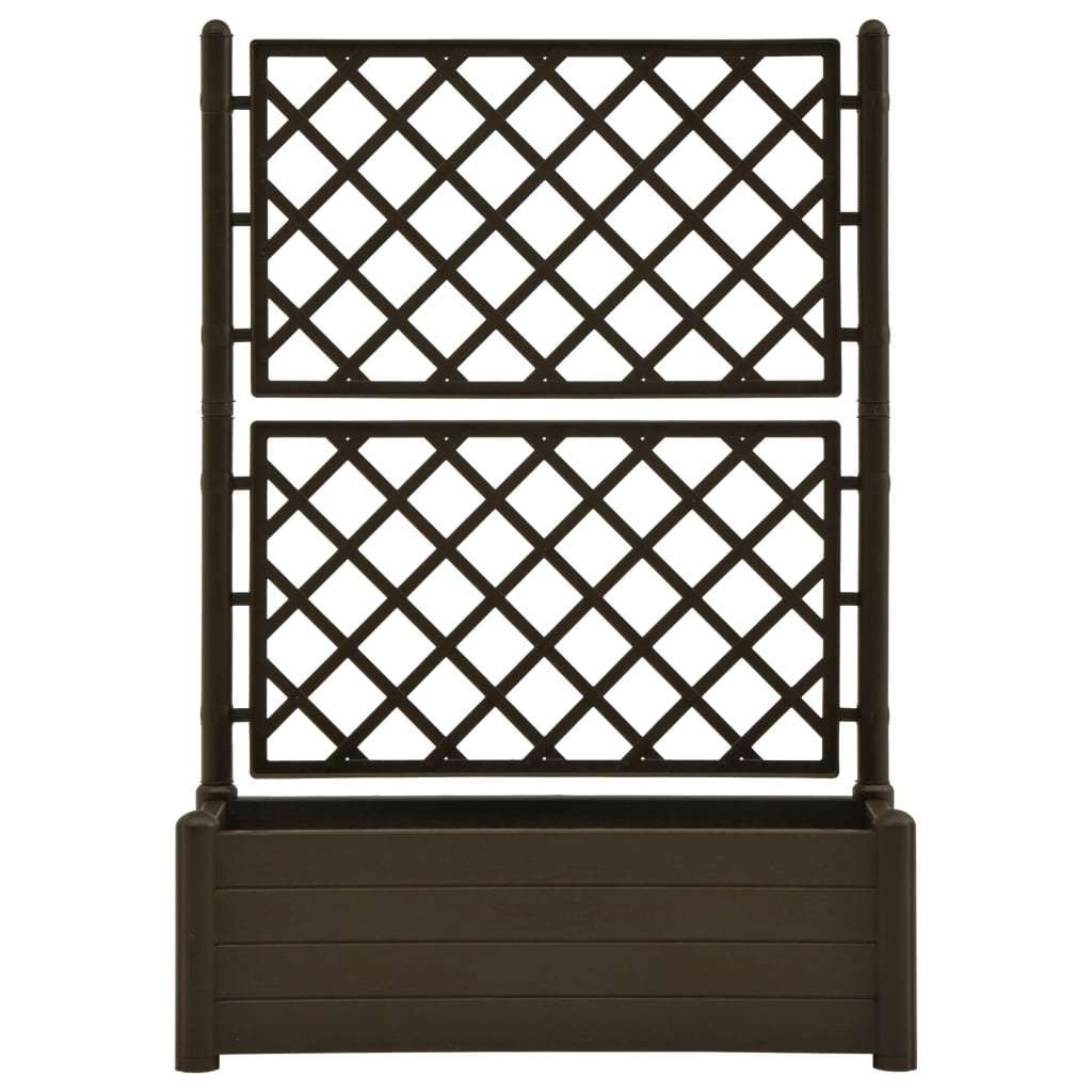 Garden Planter with Trellis 39.4"x16.9"x55.9" PP Mocha