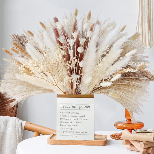 62/100/109pcs Natural Dried Pampa Grass Bouquet Phragmites Dried Flower Boho Home Decor Bouquet Room Holiday Wedding Party Decor