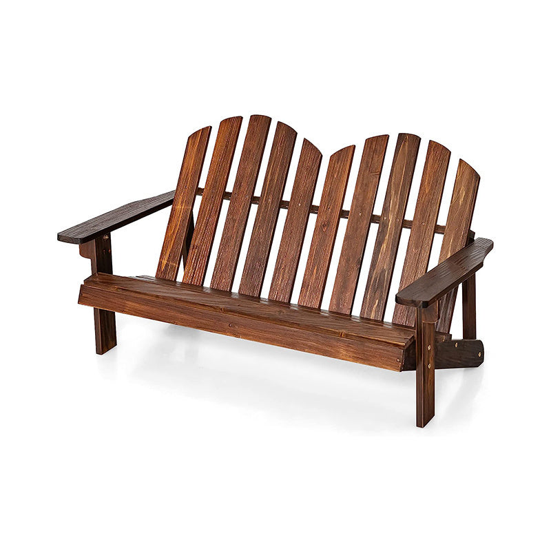 Outdoor Garden Double-Seat Adirondack Chair W/High Backrest