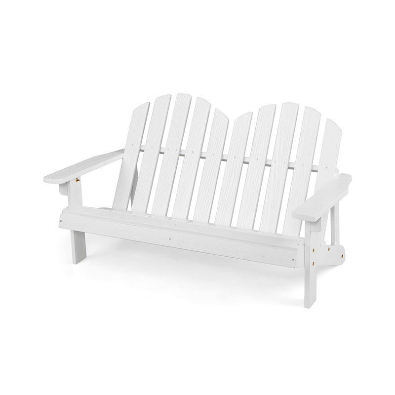 Outdoor Garden Double-Seat Adirondack Chair W/High Backrest