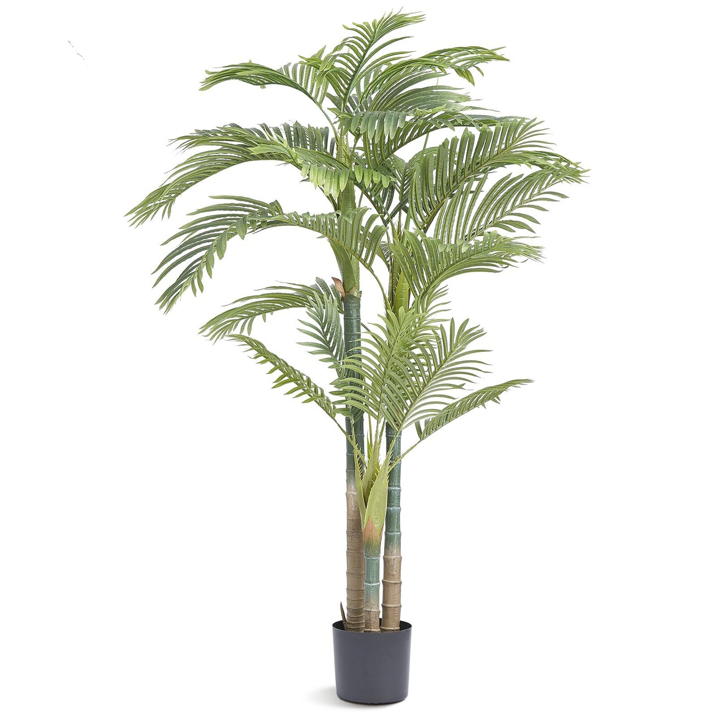 VEVOR Artificial Gold Cane Palm Tree, 6.5 FT Tall Faux Plant, PE Material & Anti-Tip Tilt Protection Low-Maintenance Plant, Lifelike Green Fake Tree for Home Office Warehouse Decor Indoor Outdoor