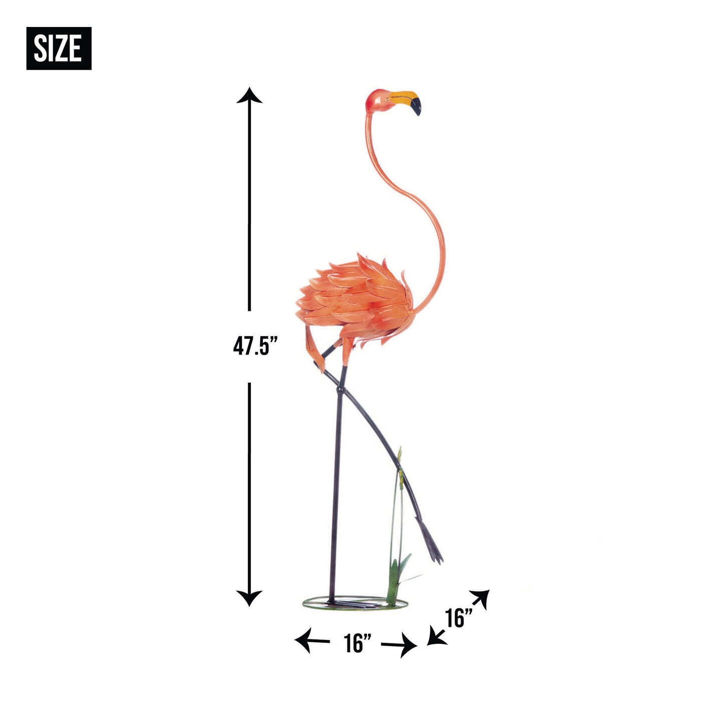 Walking Flamingo Metal Garden Decor