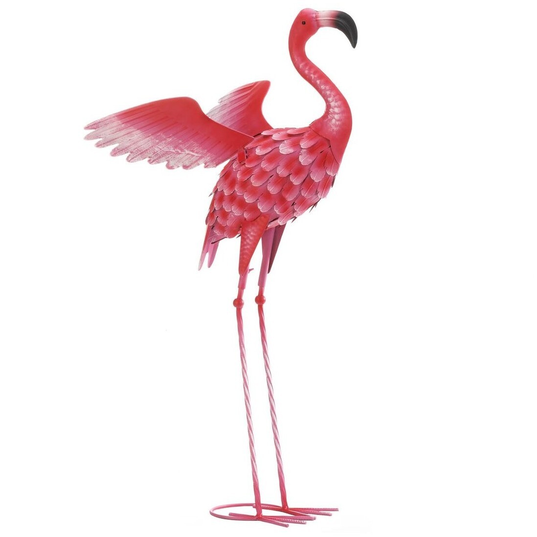 Flying Flamingo Metal Garden Decor - 34 inches