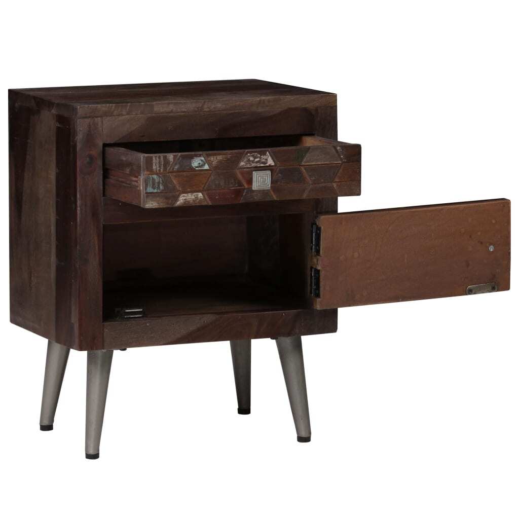 vidaXL Bedside Cabinet Solid Reclaimed Wood 15.7"x11.8"x19.6"