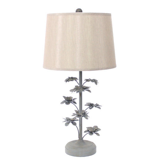 8 x 12 x 28 Gray Rustic Flowering Tree - Table Lamp