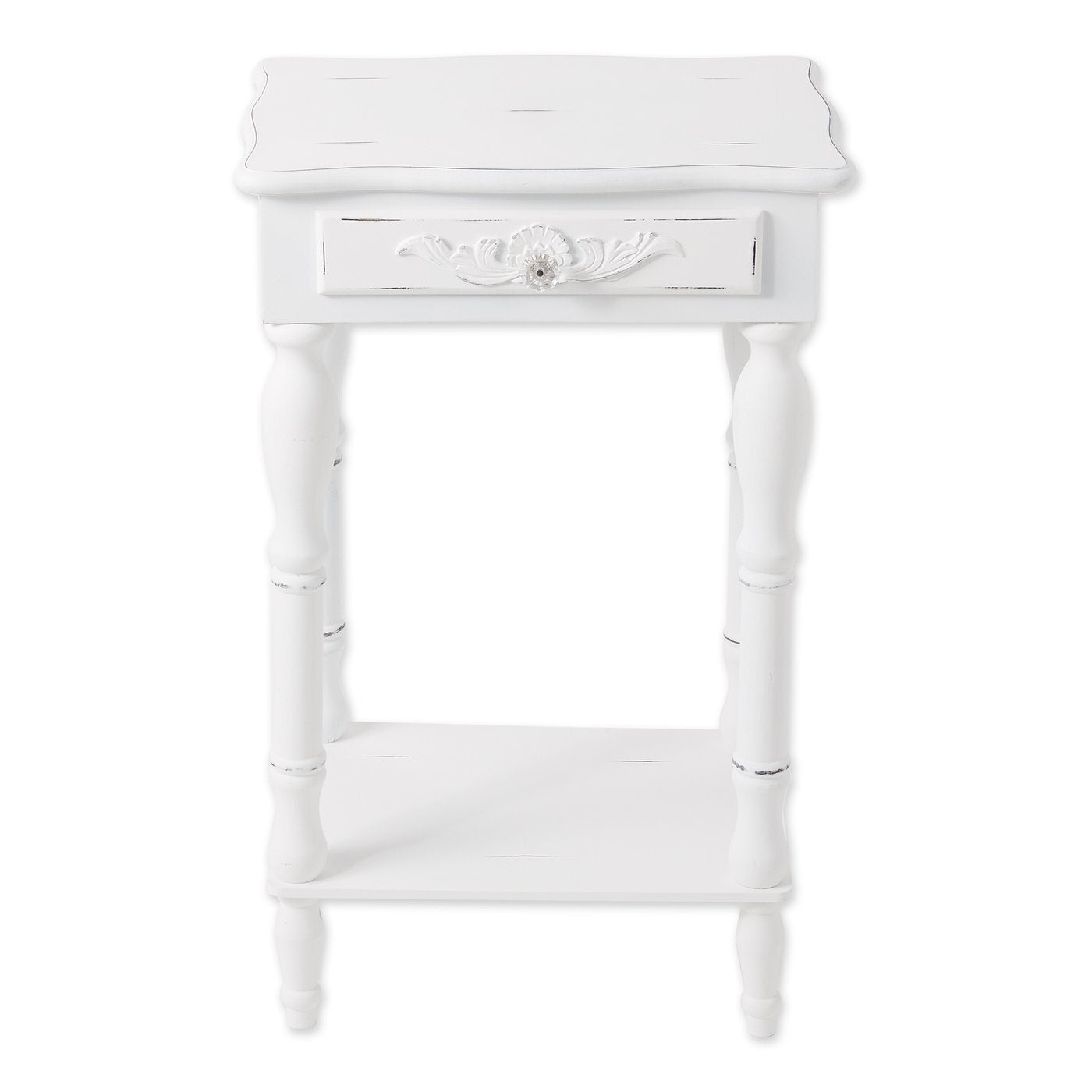 Carved White Side Table