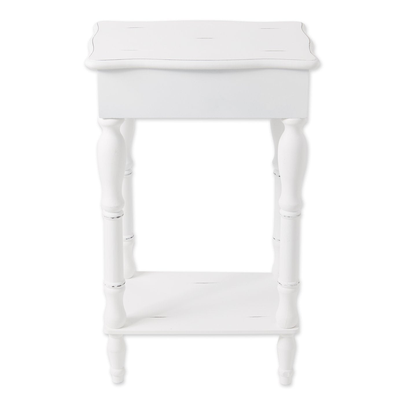 Carved White Side Table