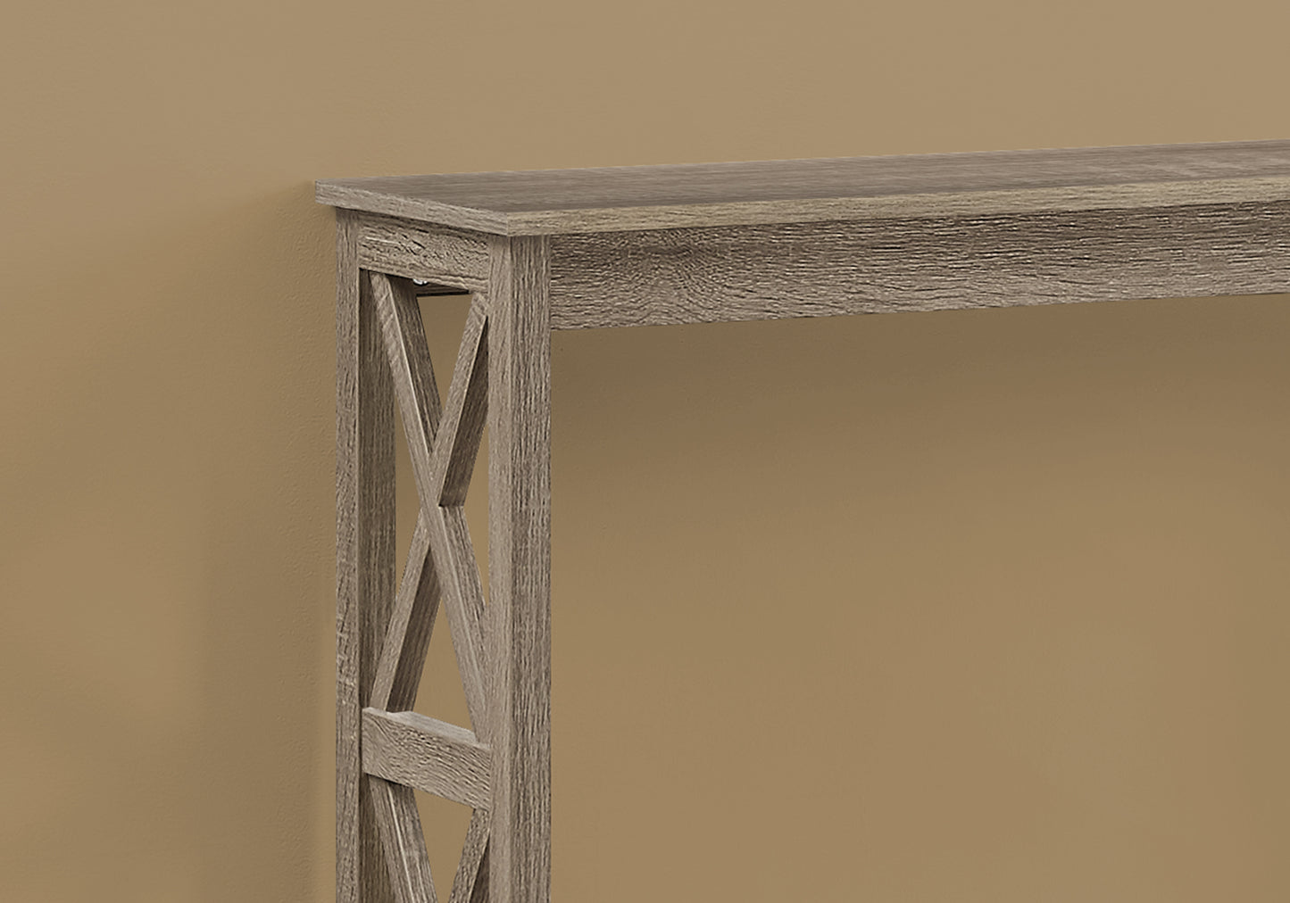 Rectangular Dark Taupe Hall Console Accent Table