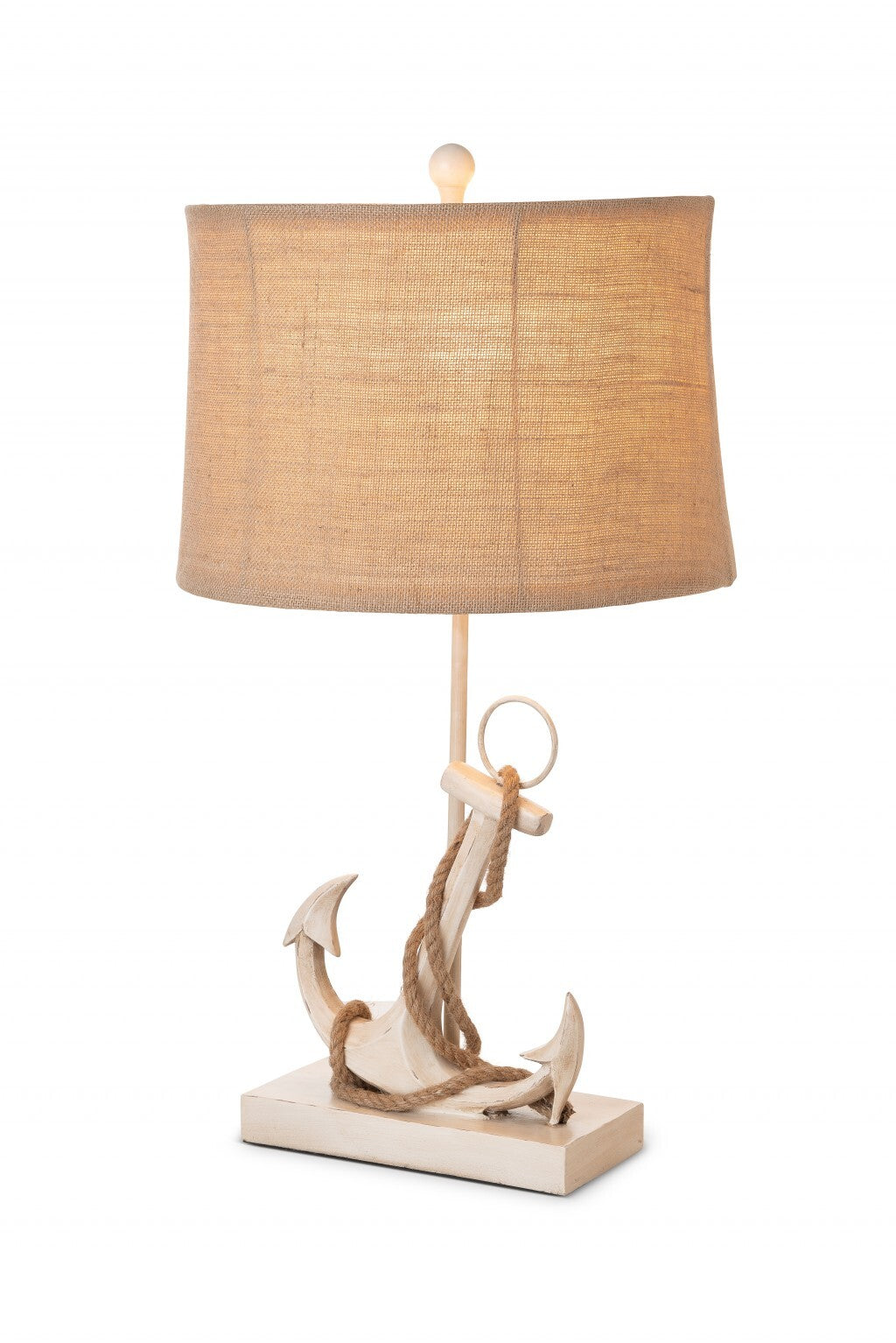 Set of 2 Tan and White Anchor Table Lamps