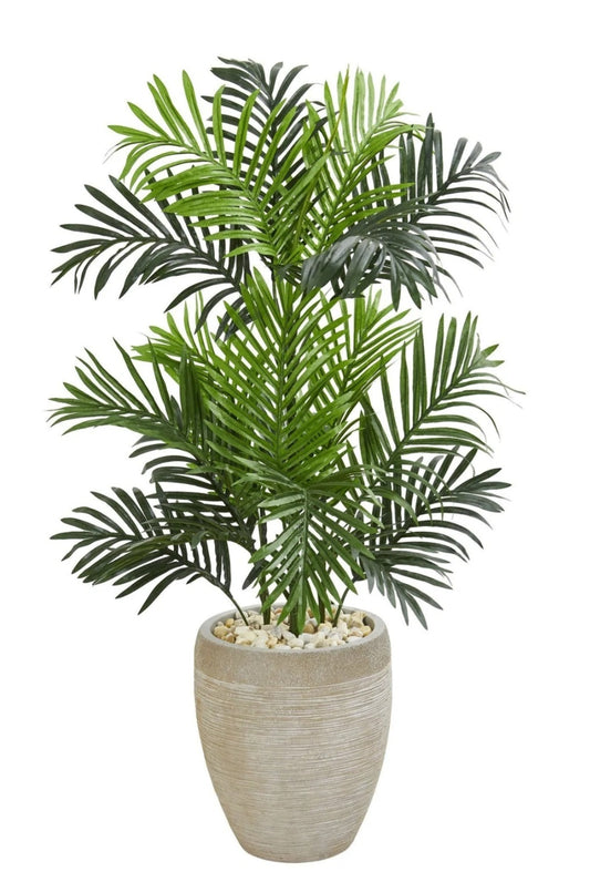 Paradise Palm Artificial Tree In Sand Colored Planter