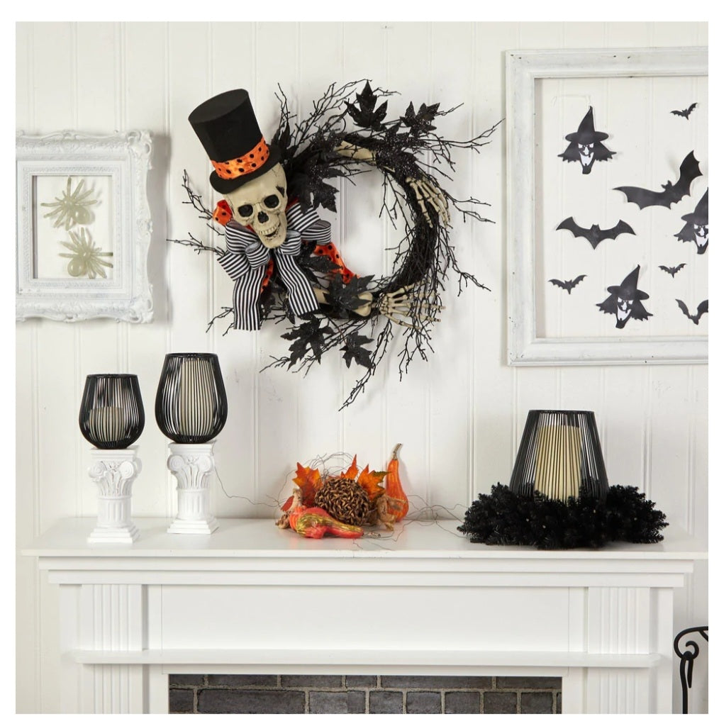 26" Halloween Dapper Skeleton Wreath